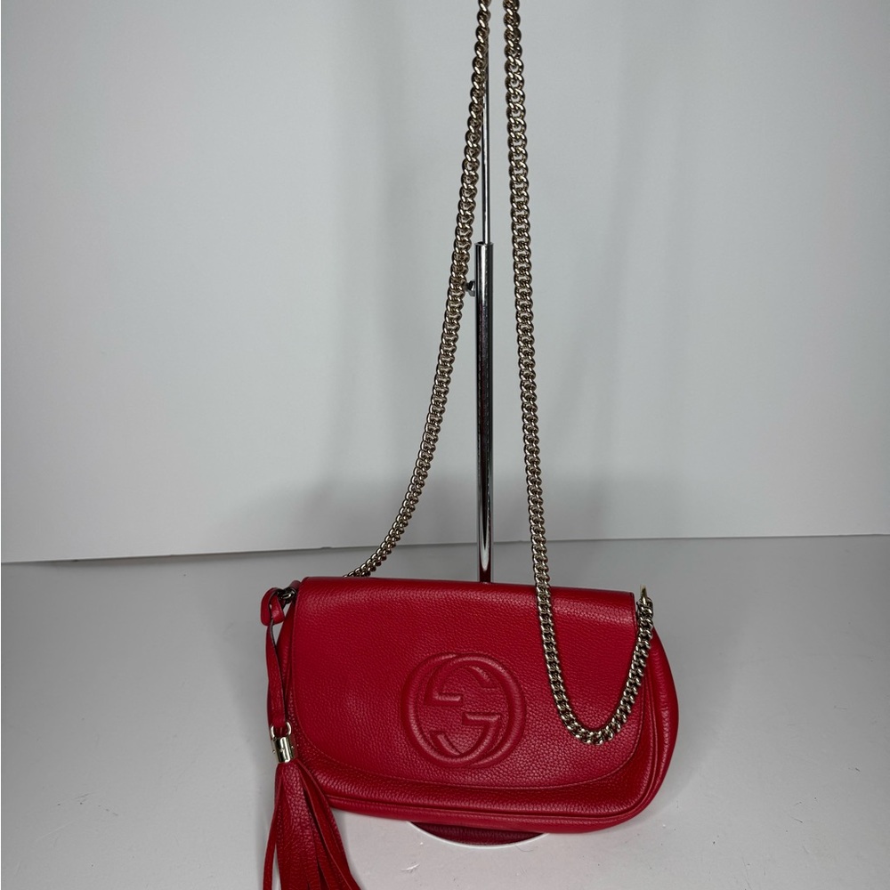 Gucci Red Soho Chain Crossbody Bag